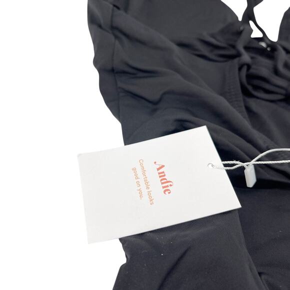 Andie Swim The Bali One Piece Swimsuit Black Size Small LONG TORSO New with Tags - Picture 6 of 7